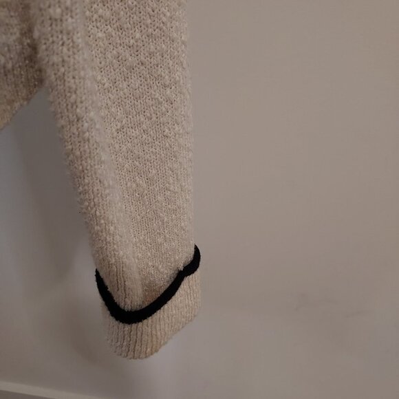 Ann Taylor Factory Open Cream & Black Cardigan Sweater - Picture 6 of 8